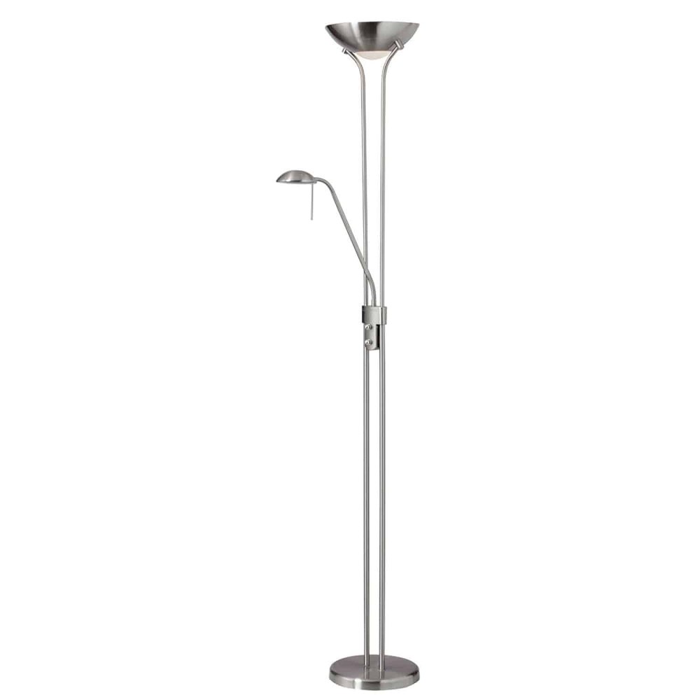 Dainolite-505F-SC-Mother-Son - Three Light Floor Lamp Satin Chrome  Satin Chrome Finish