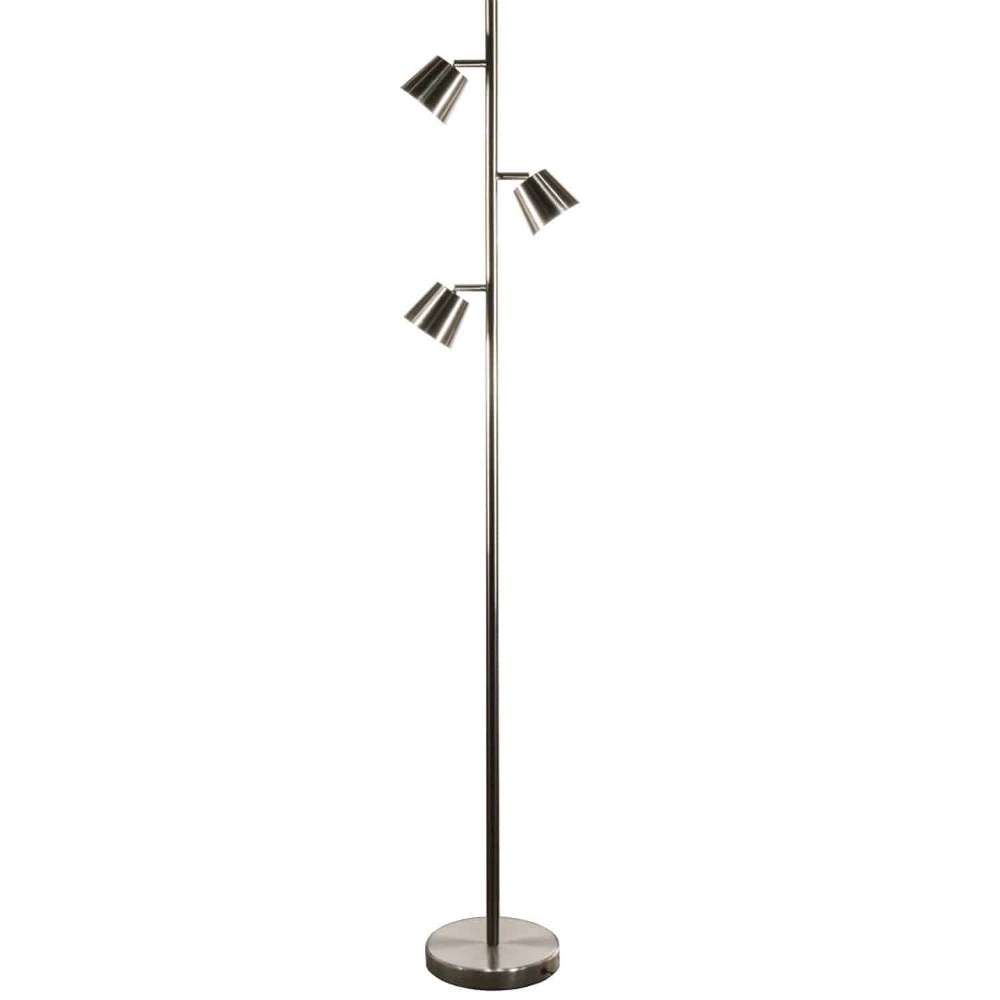 Dainolite-625LEDF-SC-Modern - 61.5 Inch 15W 3 LED Floor Lamp Satin Chrome  Satin Chrome Finish