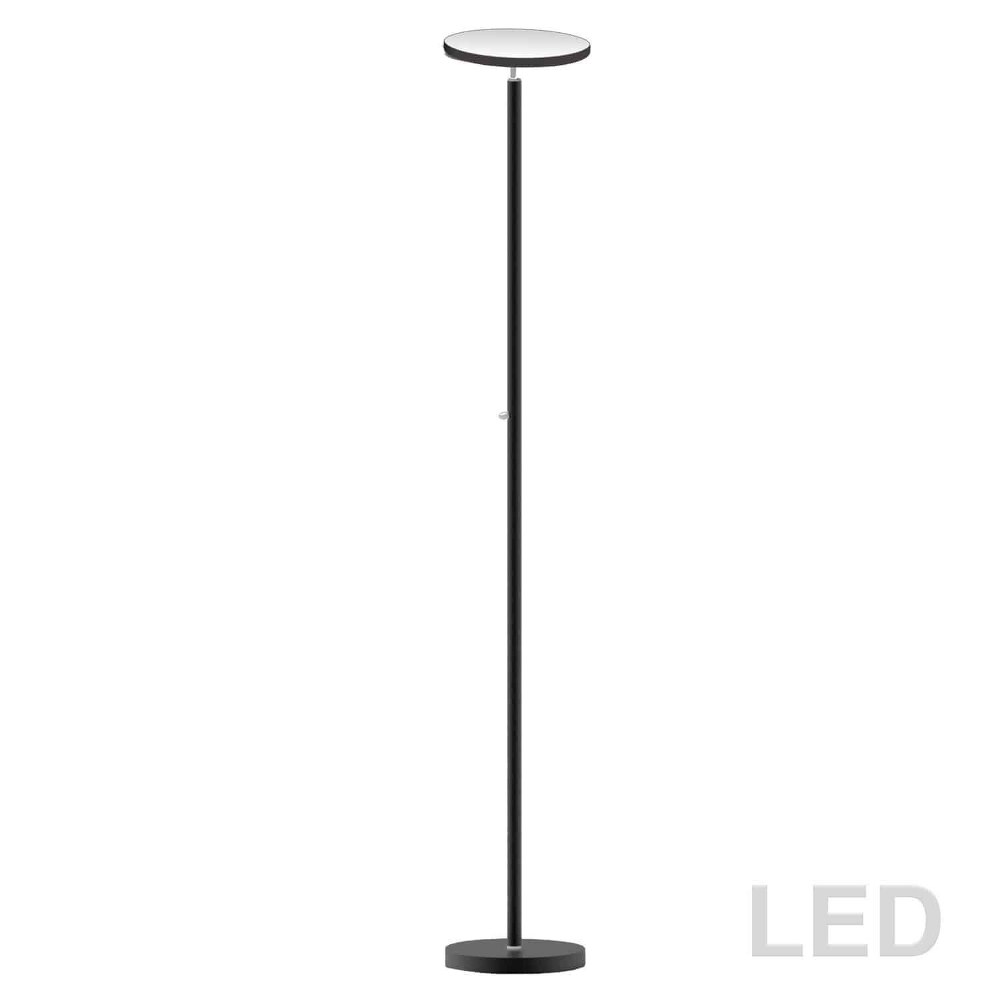 Dainolite-701LEDF-SB-72 Inch 18W 1 LED Torchier Satin Black  Satin Black Finish