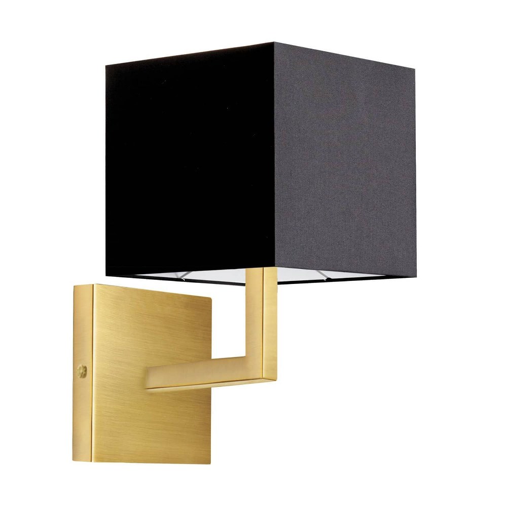 Dainolite-77-1W-AGB-BK-Lucas - 1 Light Wall Sconce Aged Brass Black Polished Chrome/White Finish