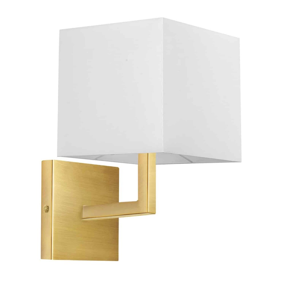 Dainolite-77-1W-AGB-WH-Lucas - 1 Light Wall Sconce Aged Brass White Polished Chrome/White Finish