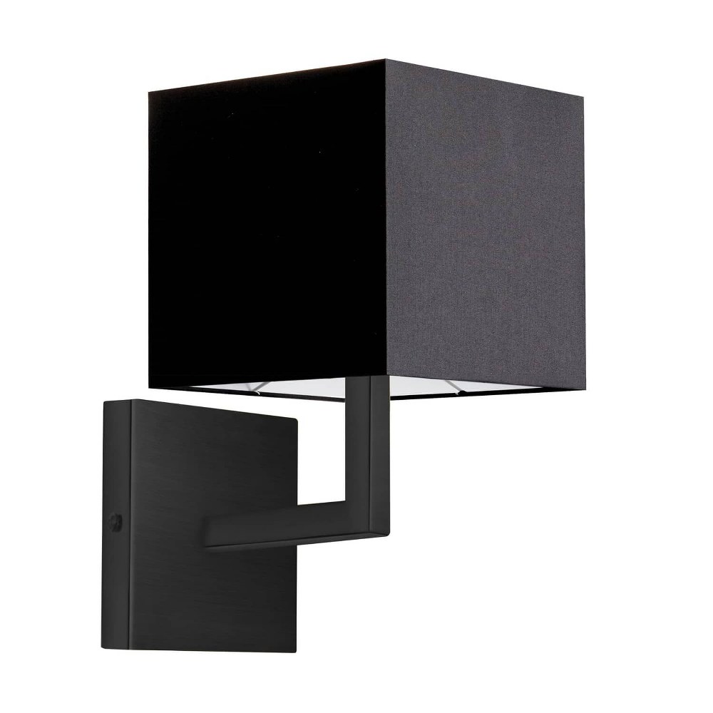 Dainolite-77-1W-MB-BK-Lucas - 1 Light Wall Sconce Matte Black Black Polished Chrome/White Finish