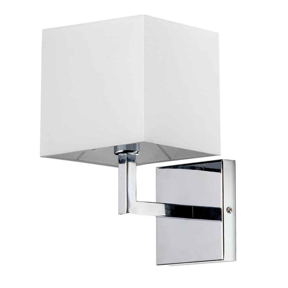 Dainolite-77-1W-PC-WH-Lucas - 1 Light Wall Sconce Polished Chrome White Polished Chrome/White Finish