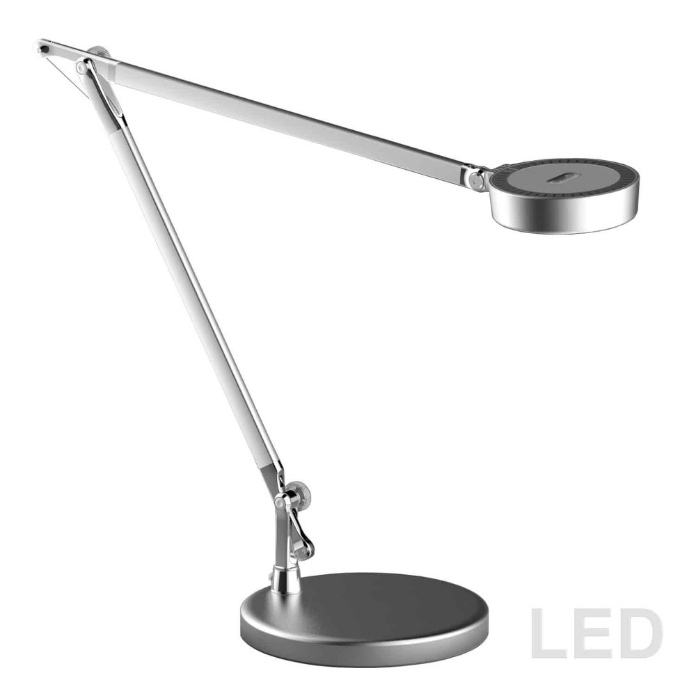 Dainolite-779LEDT-SV-28 Inch 4.8W 1 LED Adjustable Table Lamp Silver  Black Finish