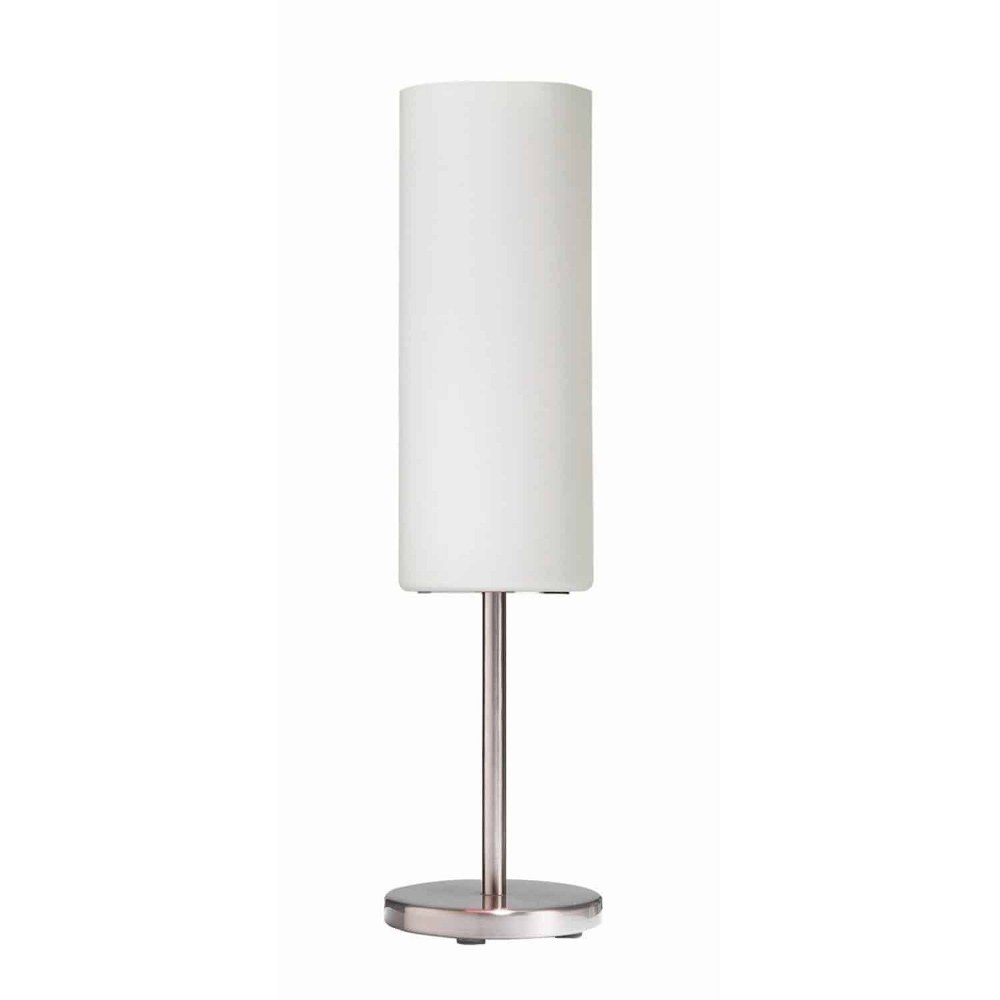 Dainolite-83205-SC-WH-One Light Table Lamp   Satin Chrome Finish with White Glass