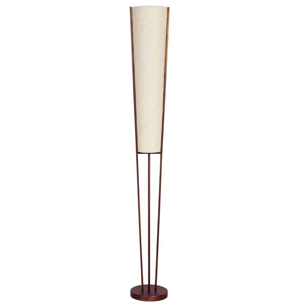 Dainolite-83323F-OBB-Emotions - 2 Light Floor Lamp In Modern Style-61 Inches Tall and 7 Inches Wide Oil Brushed Bronze  Satin Chrome Finish with White Linen Shade