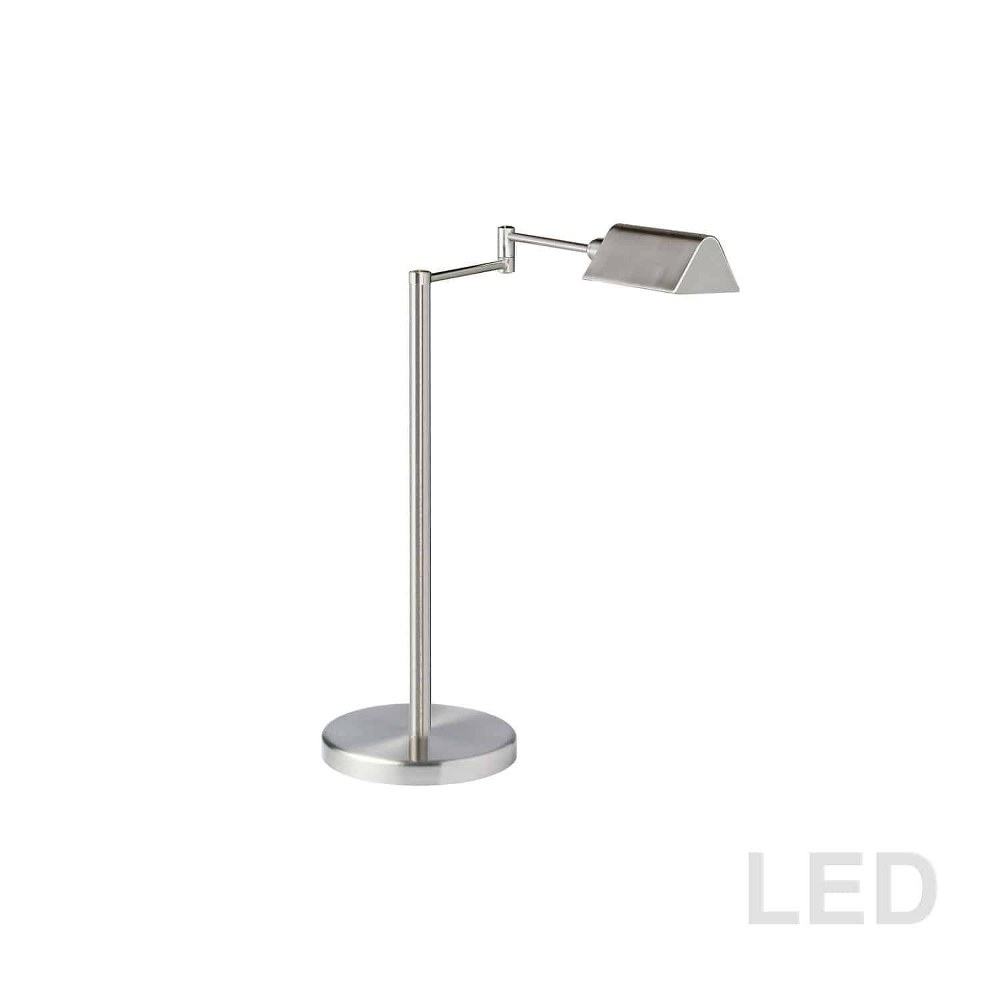 Dainolite-9157LEDT-SN-20.75 Inch 5W 1 LED Swing Arm Table Lamp Satin Nickel  Satin Nickel Finish