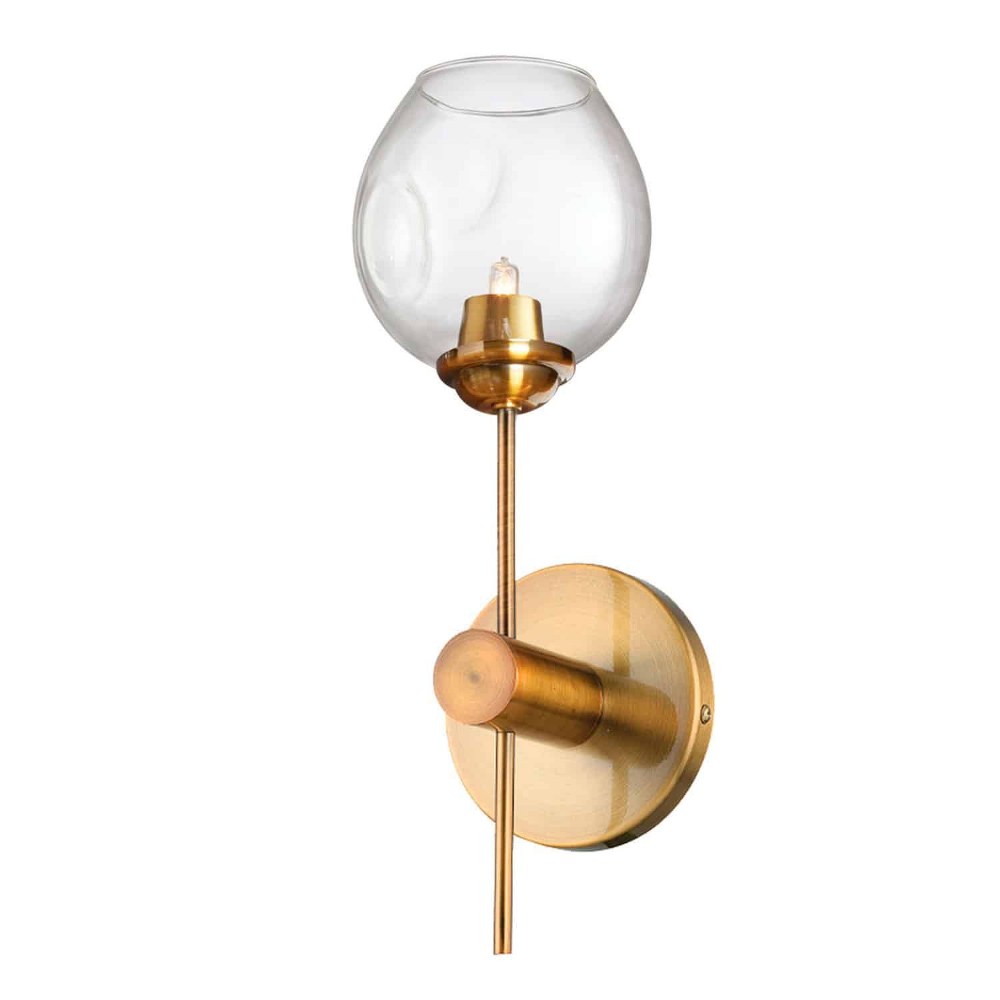 Dainolite-ABI-141W-VB-CLR-Abii - One Light Wall Sconce Vintage Bronze Clear Polished Chrome Finish with Clear Glass