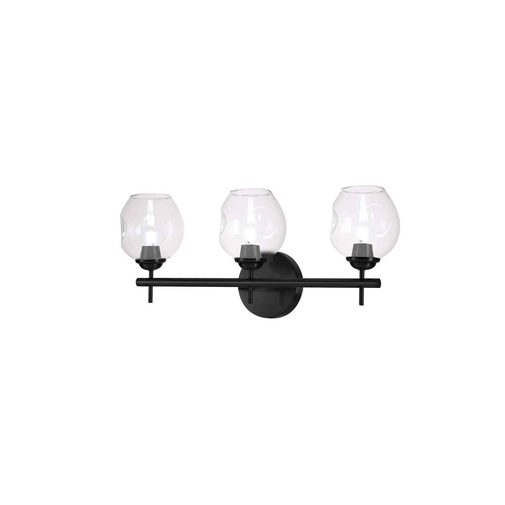 Dainolite-ABI-203W-MB-CLR-Abii - 3 Light Bath Vanity   Matte Black Finish with Clear Glass