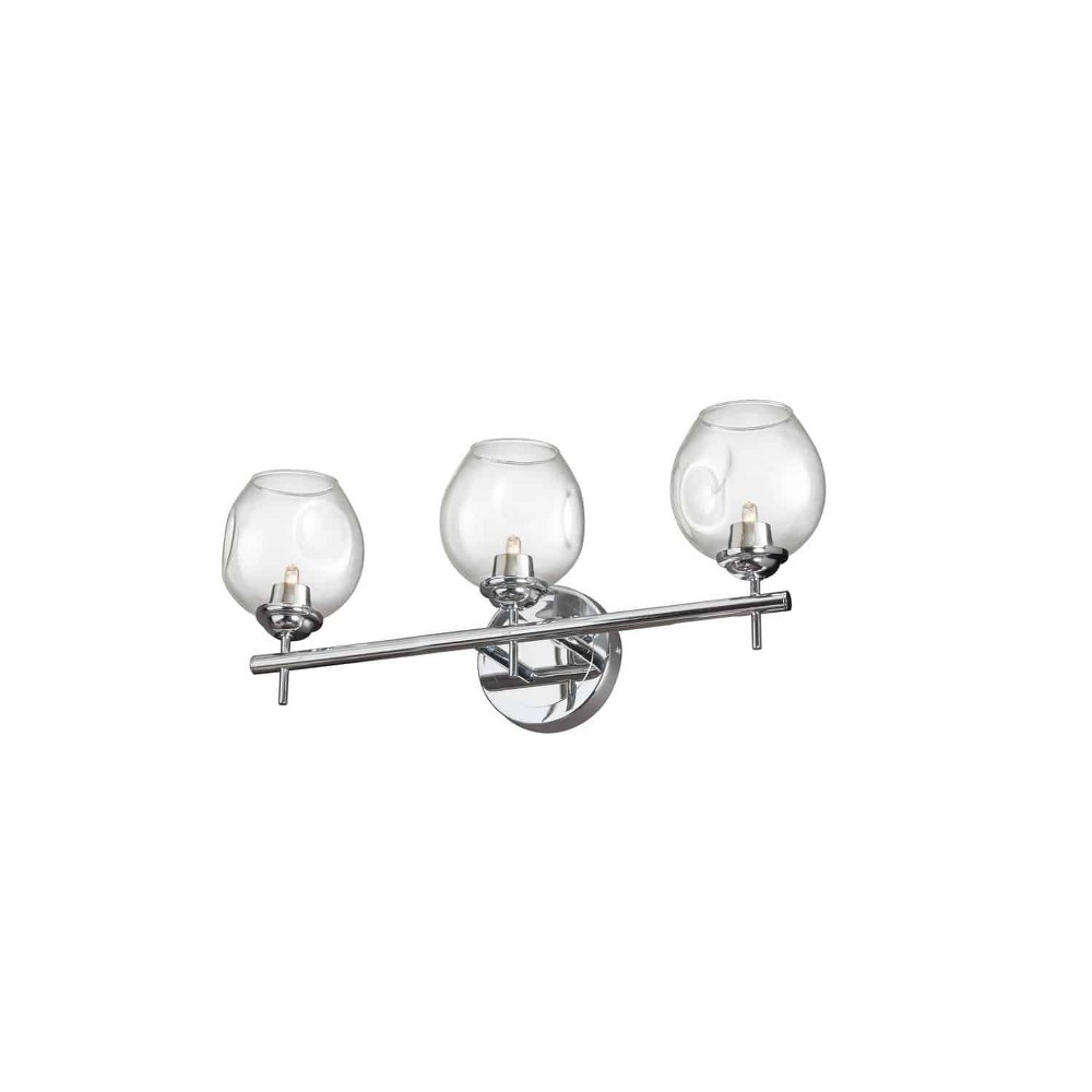 Dainolite-ABI-203W-PC-Abii - 3 Light Bath Vanity   Polished Chrome Finish with Clear Glass