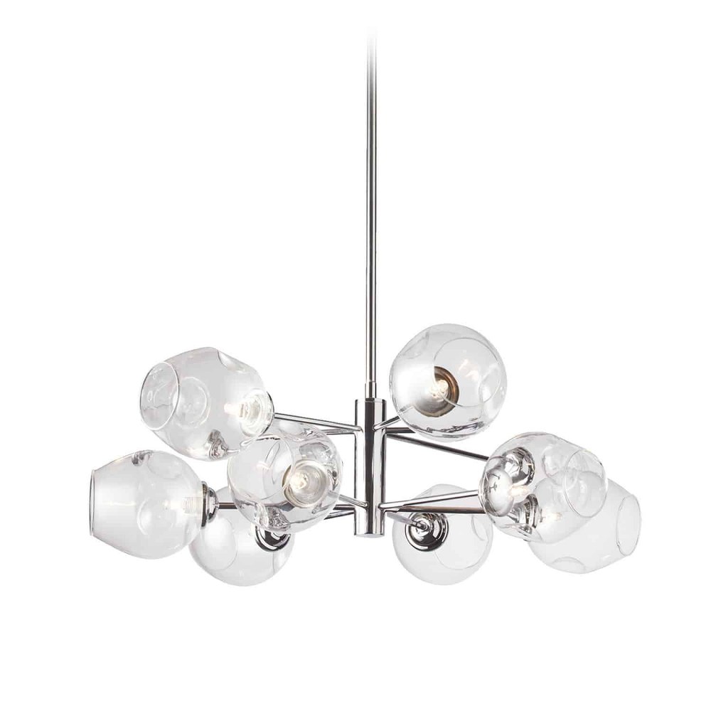 Dainolite-ABI-268P-PC-Abii - Eight Light Pendant Polished Chrome Clear Polished Chrome Finish with Clear Glass