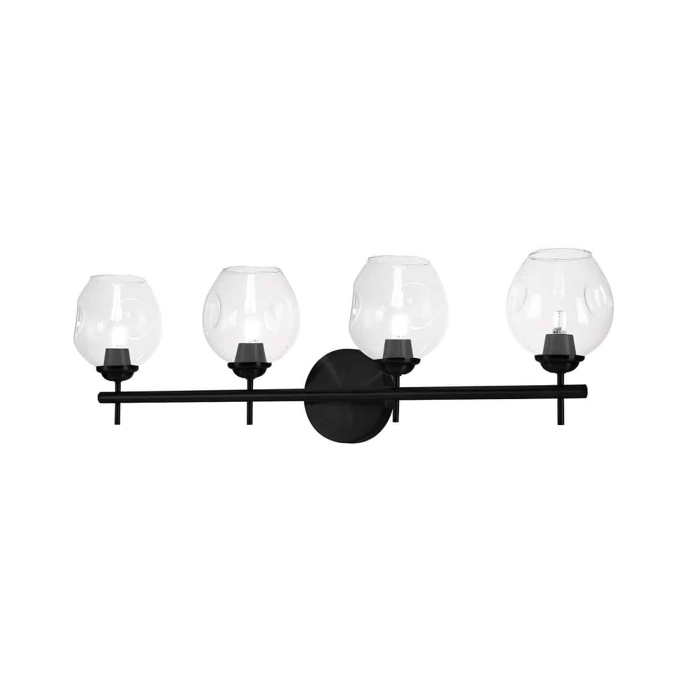 Dainolite-ABI-284W-MB-CLR-Abii - 4 Light Bath Vanity   Matte Black Finish with Clear Glass