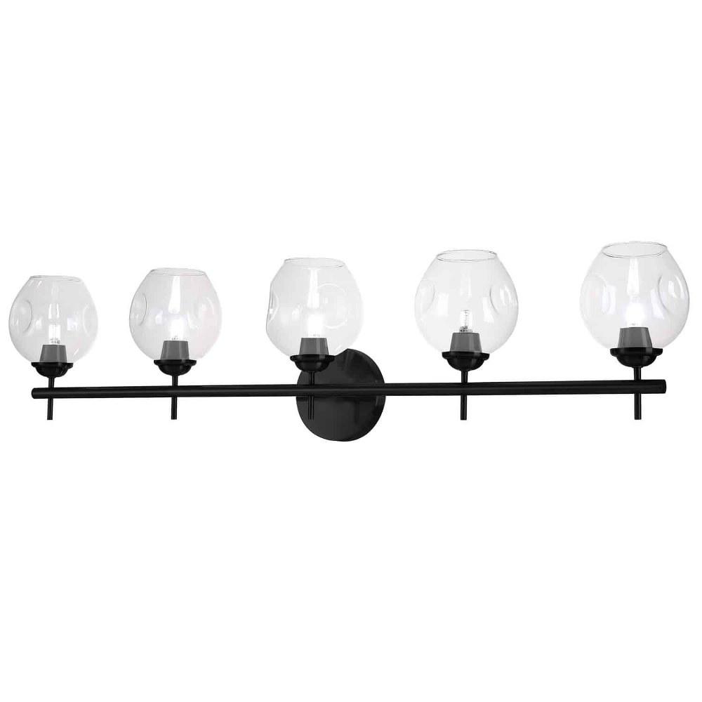 Dainolite-ABI-365W-MB-CLR-Abii - 5 Light Bath Vanity   Matte Black Finish with Clear Glass