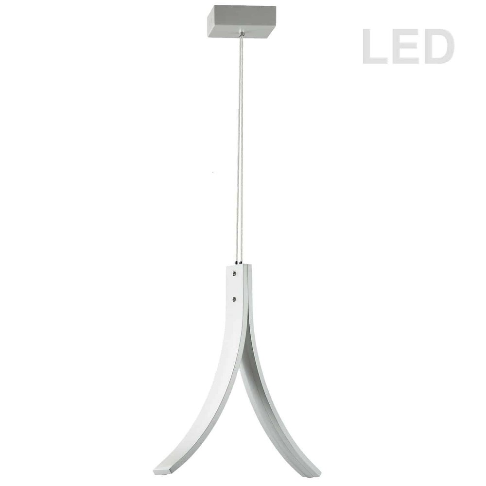 Dainolite-ALN-152P-MW-Alison - 16 Inch 14W 2 LED Pendant Matte White  Polished Chrome Finish