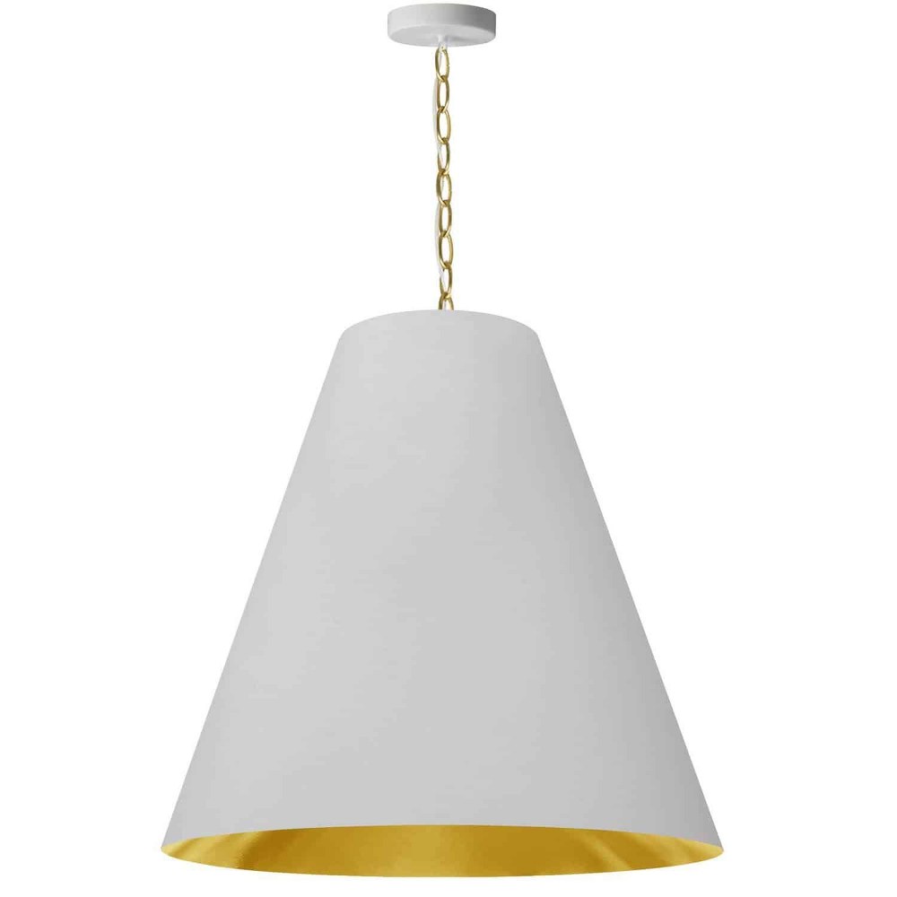 Dainolite-ANA-L-AGB-692-Anaya - 1 Light Large Pendant Aged Brass White/Gold Aged Brass Finish