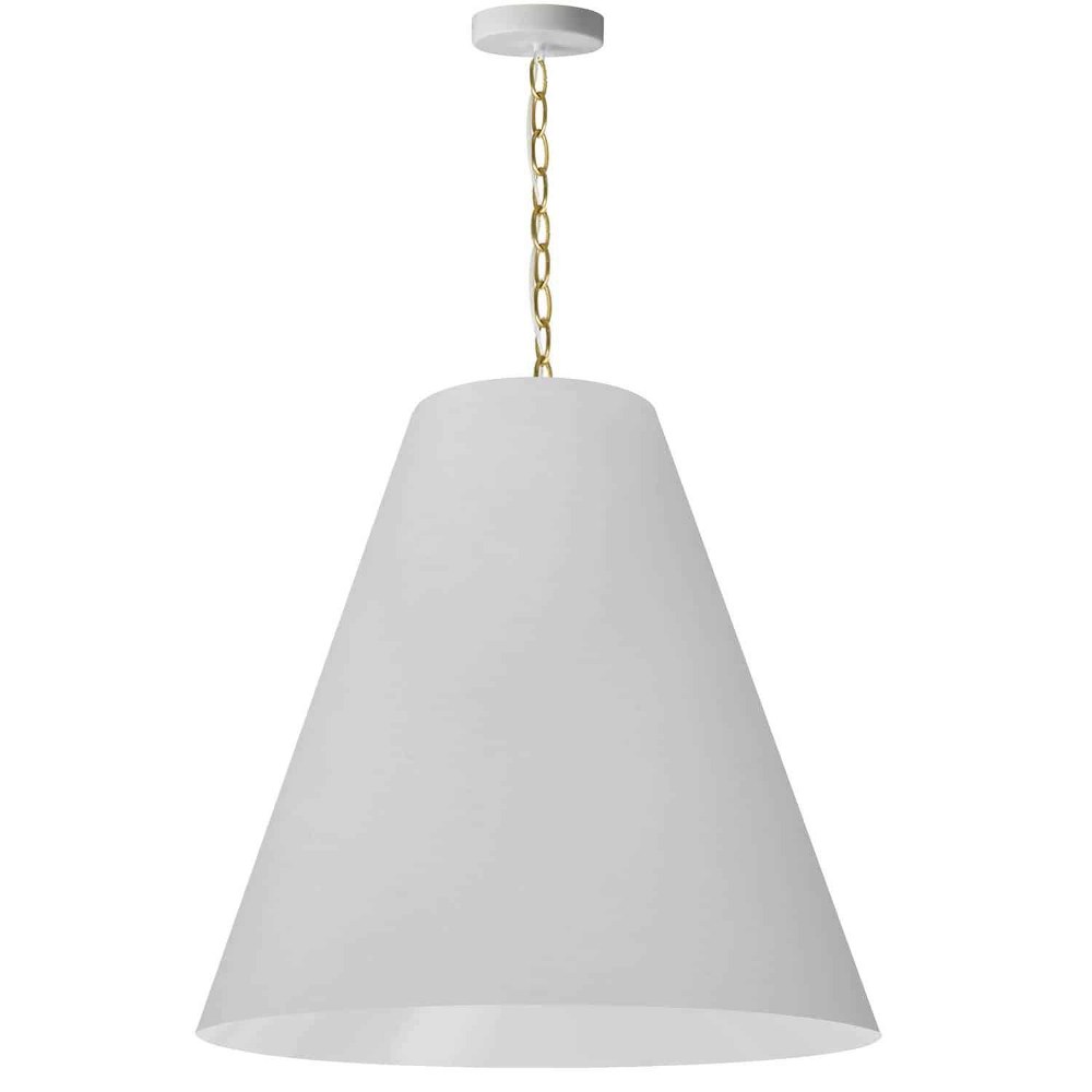 Dainolite-ANA-L-AGB-790-Anaya - 1 Light Large Pendant Aged Brass White Aged Brass Finish