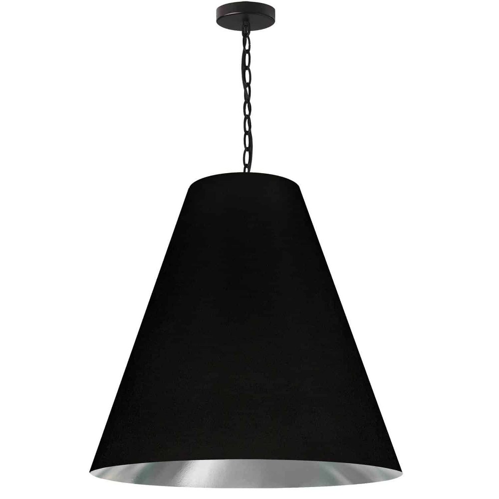 Dainolite-ANA-L-MB-697-Anaya - 1 Light Large Pendant Matte Black Black/Silver Aged Brass Finish