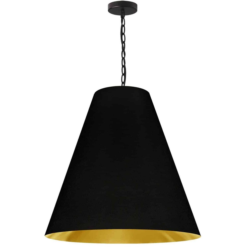 Dainolite-ANA-L-MB-698-Anaya - 1 Light Large Pendant Matte Black Black/Gold Aged Brass Finish