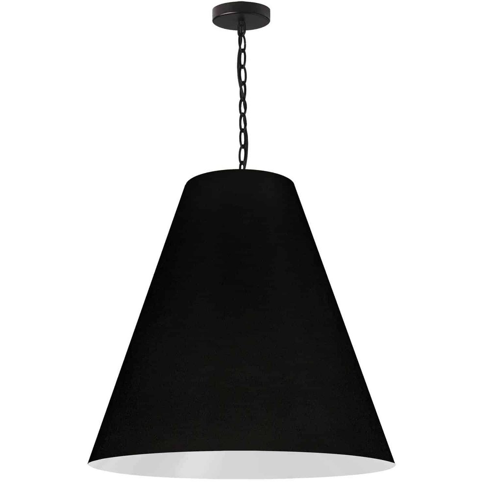 Dainolite-ANA-L-MB-797-Anaya - 1 Light Large Pendant Matte Black Black Aged Brass Finish