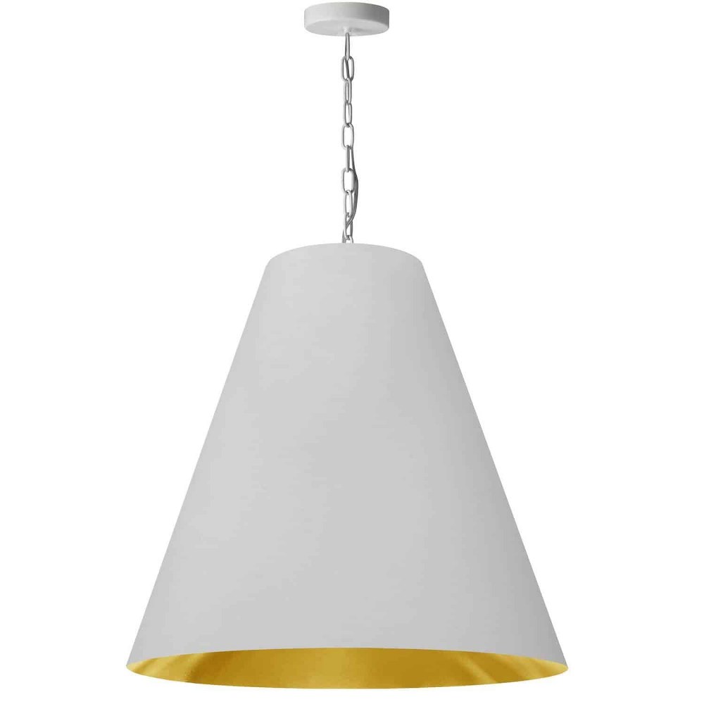 Dainolite-ANA-L-MW-692-Anaya - 1 Light Large Pendant Matte White White/Gold Aged Brass Finish