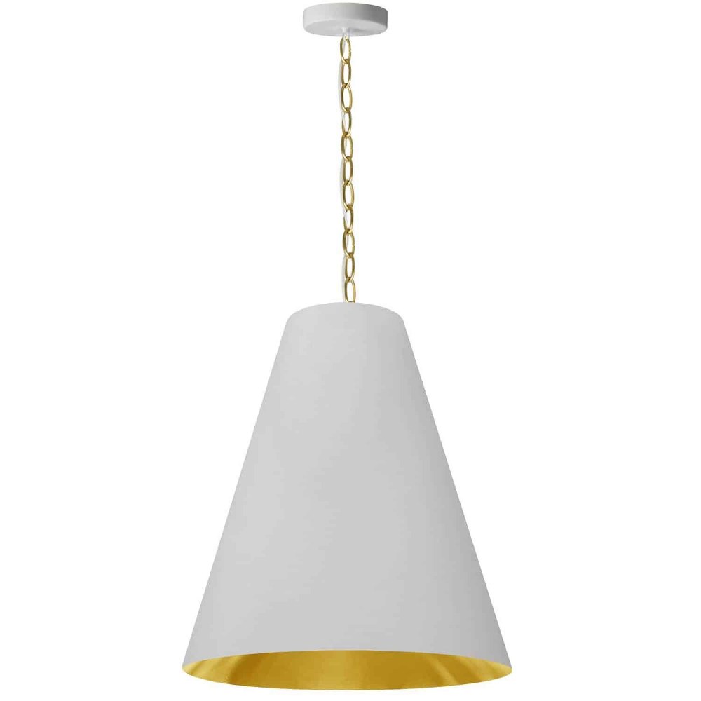 Dainolite-ANA-M-AGB-692-Anaya - 1 Light Medium Pendant Aged Brass White/Gold Aged Brass Finish