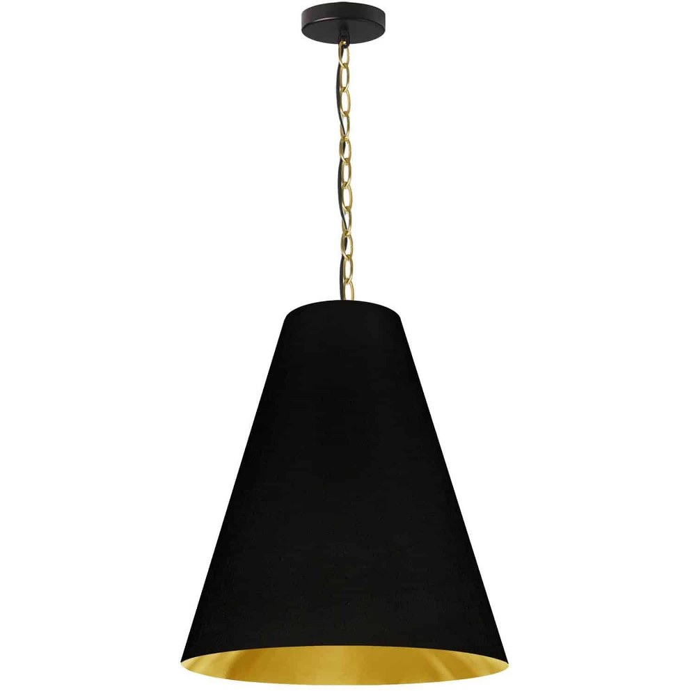 Dainolite-ANA-M-AGB-698-Anaya - 1 Light Medium Pendant Aged Brass Black/Gold Aged Brass Finish