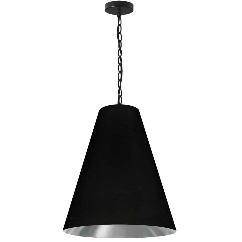 Dainolite-ANA-M-MB-697-Anaya - 1 Light Medium Pendant Matte Black Black/Silver Aged Brass Finish