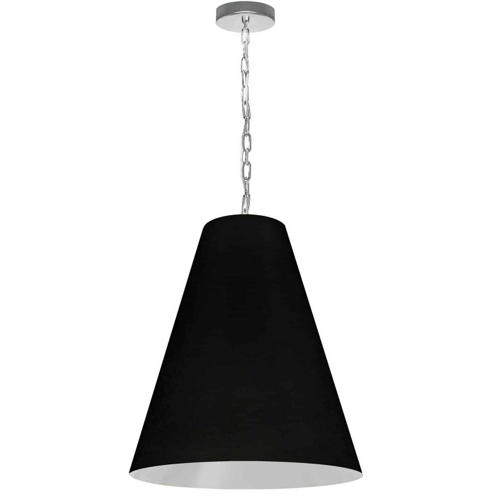 Dainolite-ANA-M-PC-797-Anaya - 1 Light Medium Pendant Polished Chrome Black Aged Brass Finish