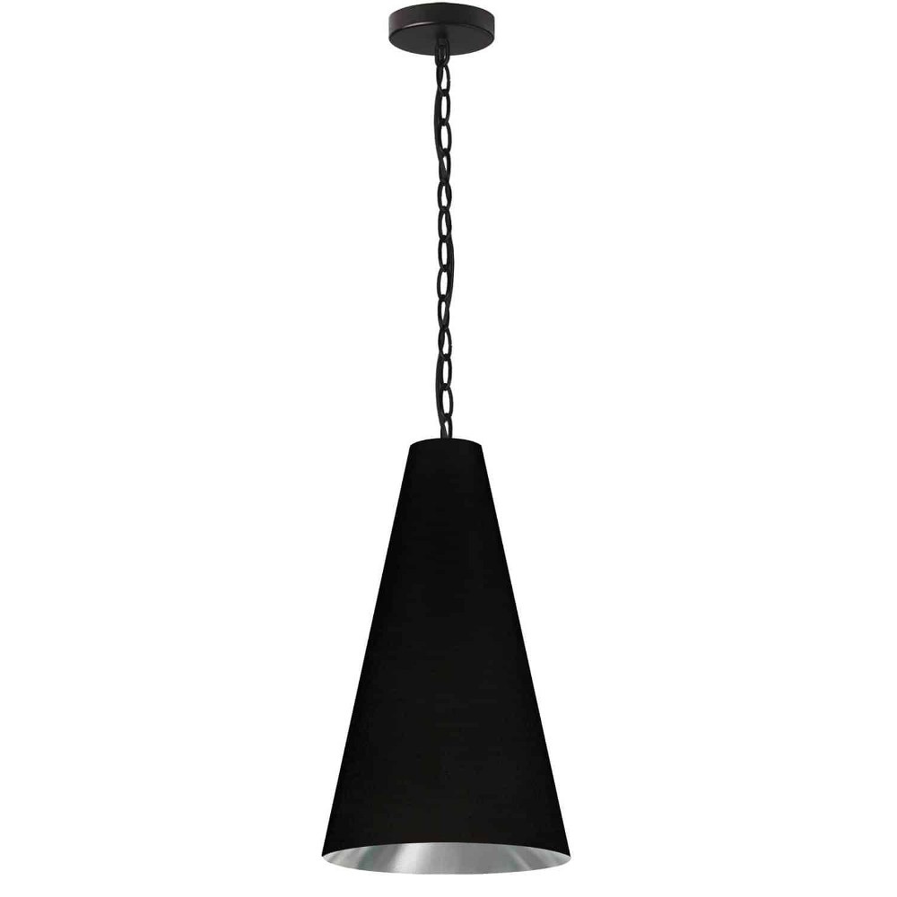 Dainolite-ANA-S-MB-697-Anaya - 1 Light Small Pendant Matte Black Black/Silver Aged Brass Finish