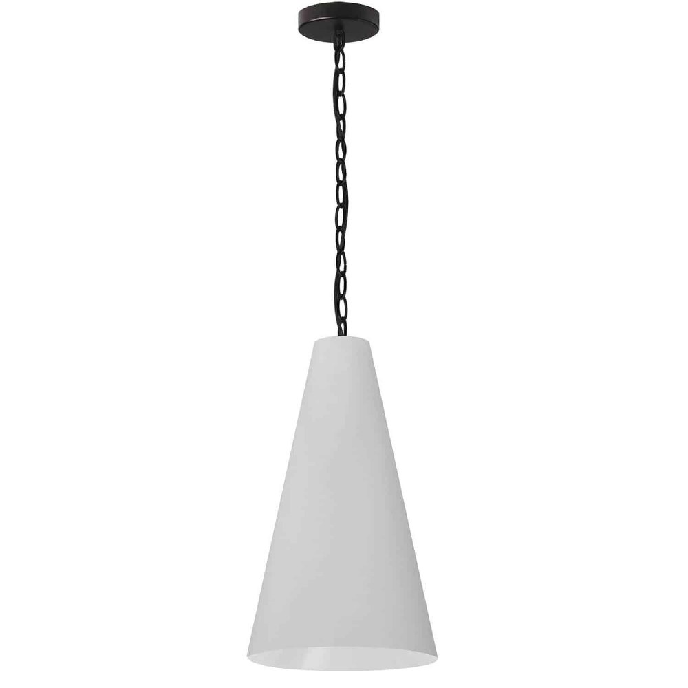 Dainolite-ANA-S-MB-790-Anaya - 1 Light Small Pendant Matte Black White Aged Brass Finish