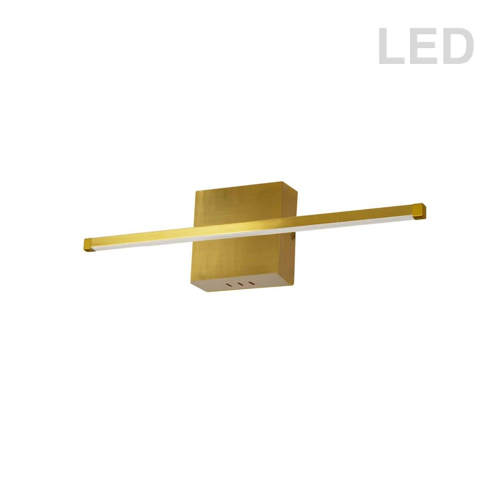 Dainolite-ARY-2419LEDW-AGB-Array - 24. Inch 19W 1 LED Wall Sconce Aged Brass  Aged Brass Finish with White Glass