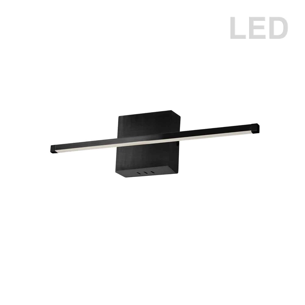 Dainolite-ARY-2419LEDW-MB-Array - 24. Inch 19W 1 LED Wall Sconce Matte Black  Aged Brass Finish with White Glass