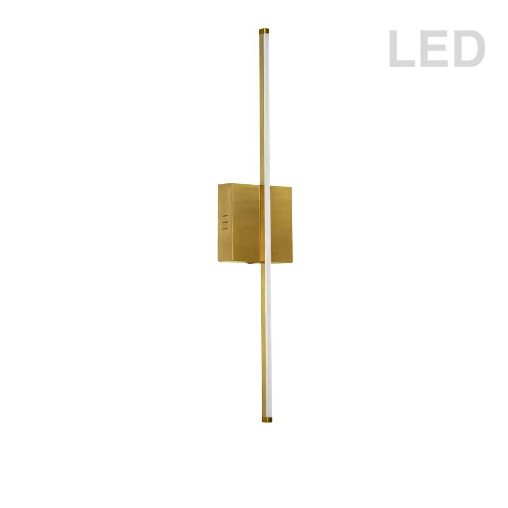 Dainolite-ARY-2519LEDW-AGB-Array - 24. Inch 19W 1 LED Wall Sconce Aged Brass  Aged Brass Finish with White Glass