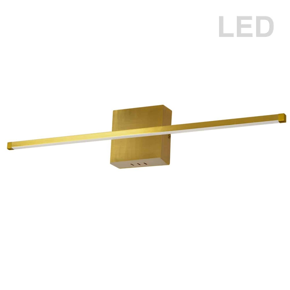 Dainolite-ARY-3630LEDW-AGB-Array - 36 Inch 30W 1 LED Wall Sconce   Aged Brass Finish with White Glass