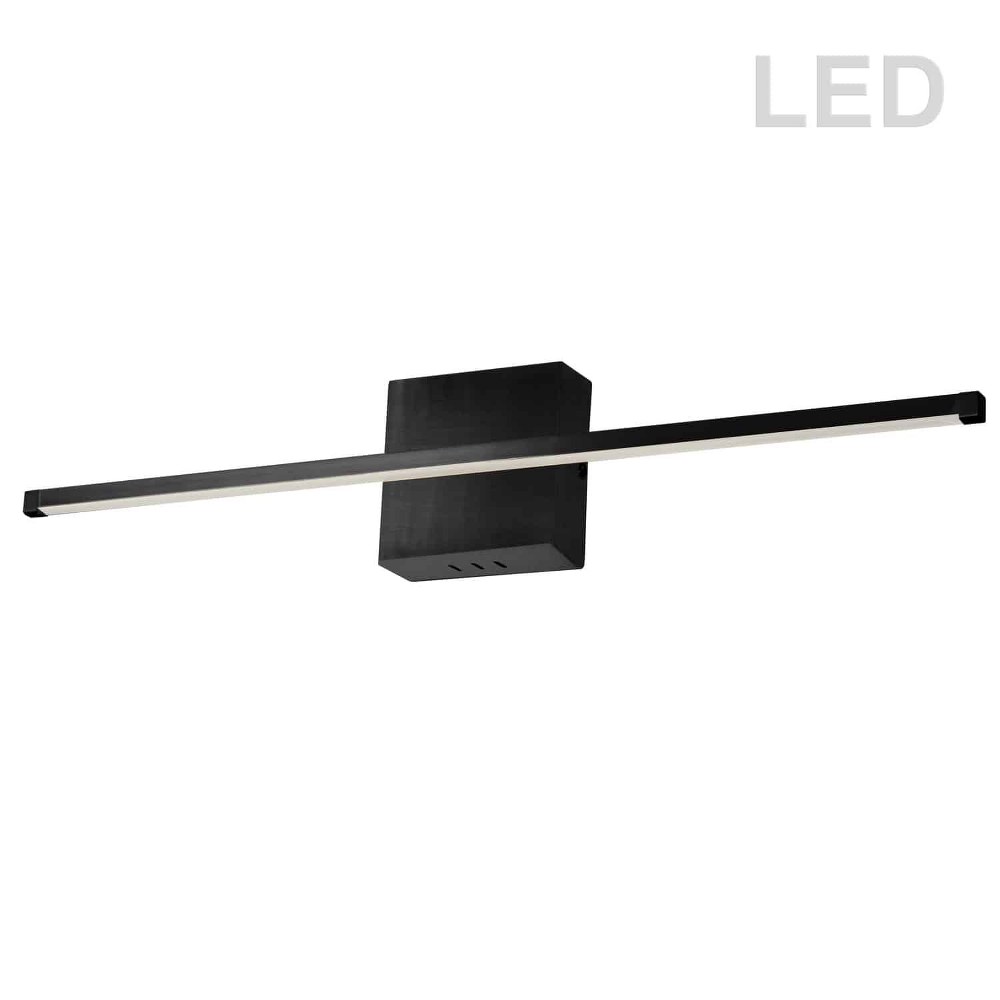 Dainolite-ARY-3630LEDW-MB-Array - 36 Inch 30W 1 LED Wall Sconce Matte Black  Aged Brass Finish with White Glass