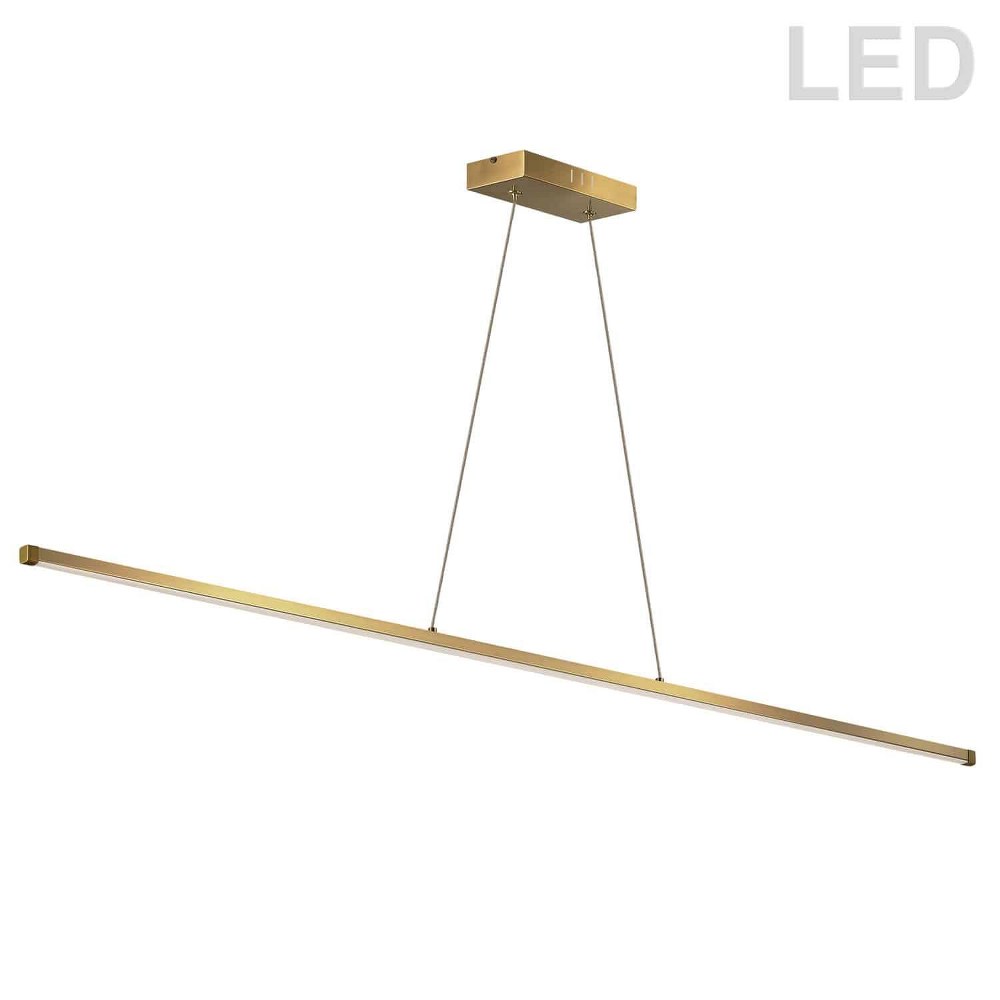 Dainolite-ARY-4830LEDHP-AGB-Array - 48 Inch 30W 1 LED Horizontal Pendant Aged Brass  Aged Brass Finish with White Glass