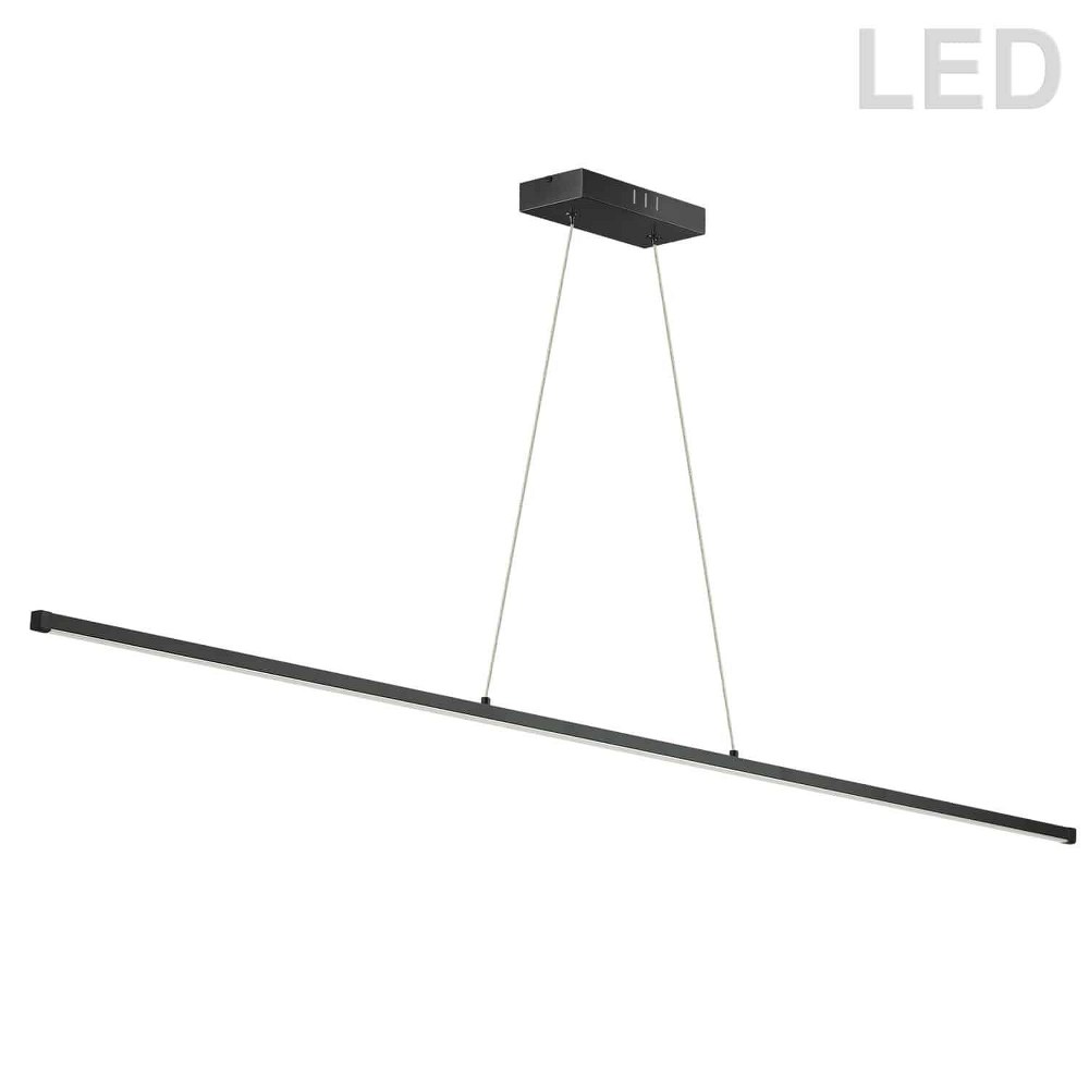 Dainolite-ARY-4830LEDHP-MB-Array - 48 Inch 30W 1 LED Horizontal Pendant Matte Black  Aged Brass Finish with White Glass