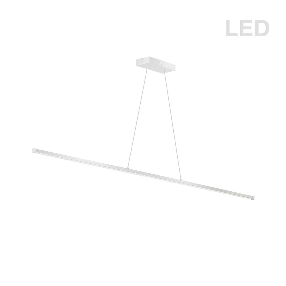 Dainolite-ARY-4830LEDHP-MW-Array - 48 Inch 30W 1 Led Horizontal Pendant   Matte White Finish with White Glass