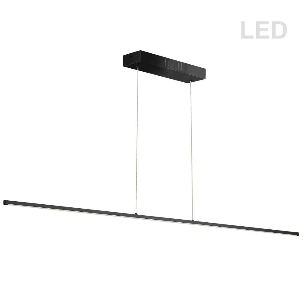 Dainolite-ARY-7256LEDHP-MB-Array - 72 Inch 56W 1 LED Horizontal Pendant Matte Black  Matte Black Finish with White Glass