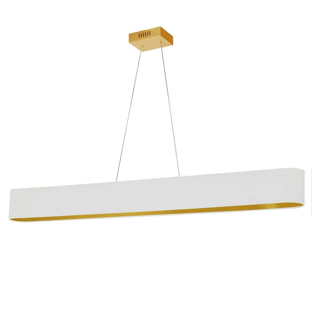 Dainolite-AUB-R5030HP-AGB-692-Aubrey - 51 Inch 30W 1 LED Horizontal Pendant Aged Brass White/Gold Aged Brass Finish