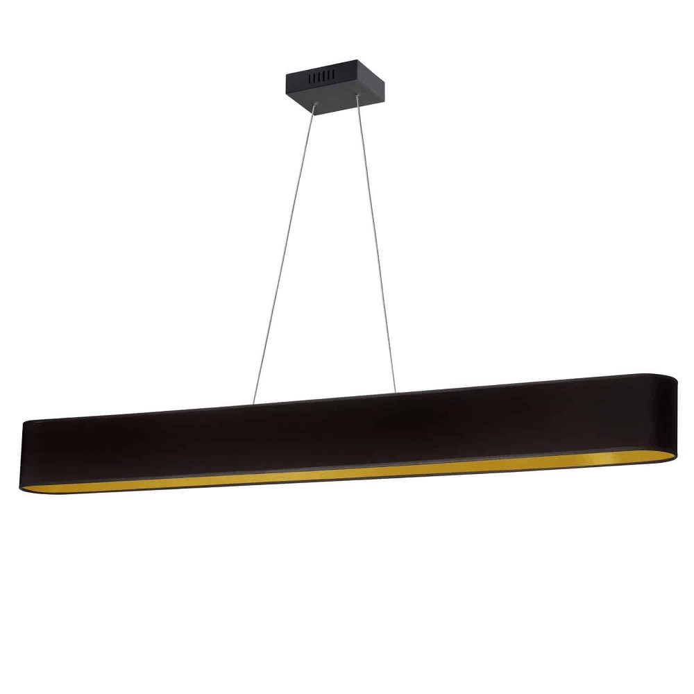 Dainolite-AUB-R5030HP-MB-698-Aubrey - 51 Inch 30W 1 LED Horizontal Pendant Matte Black Black/Gold Aged Brass Finish