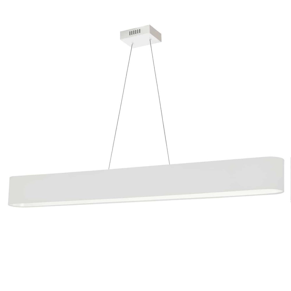 Dainolite-AUB-R5030HP-MW-790-Aubrey - 51 Inch 30W 1 LED Horizontal Pendant Matte White White Aged Brass Finish