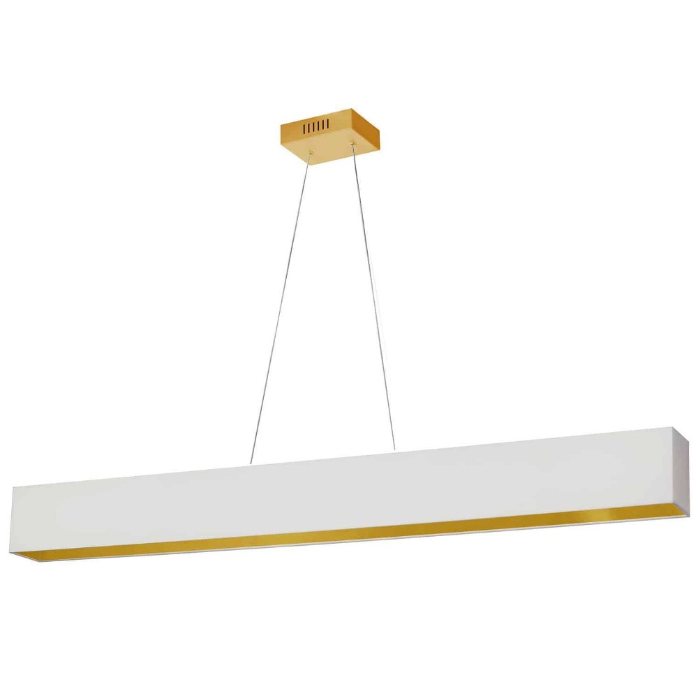 Dainolite-AUB-S5130HP-AGB-692-Aubrey - 51 Inch 30W 1 LED Horizontal Pendant Aged Brass White/Gold Aged Brass Finish