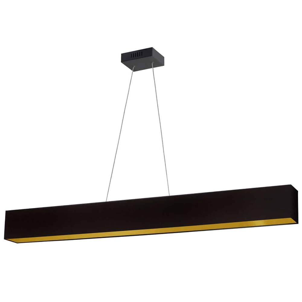 Dainolite-AUB-S5130HP-MB-698-Aubrey - 51 Inch 30W 1 LED Horizontal Pendant Matte Black Black/Gold Aged Brass Finish