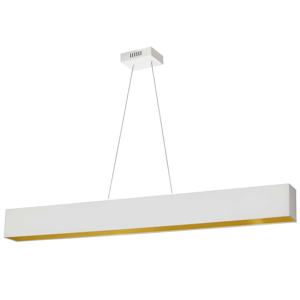 Dainolite-AUB-S5130HP-MW-692-Aubrey - 51 Inch 30W 1 LED Horizontal Pendant Matte White White/Gold Aged Brass Finish