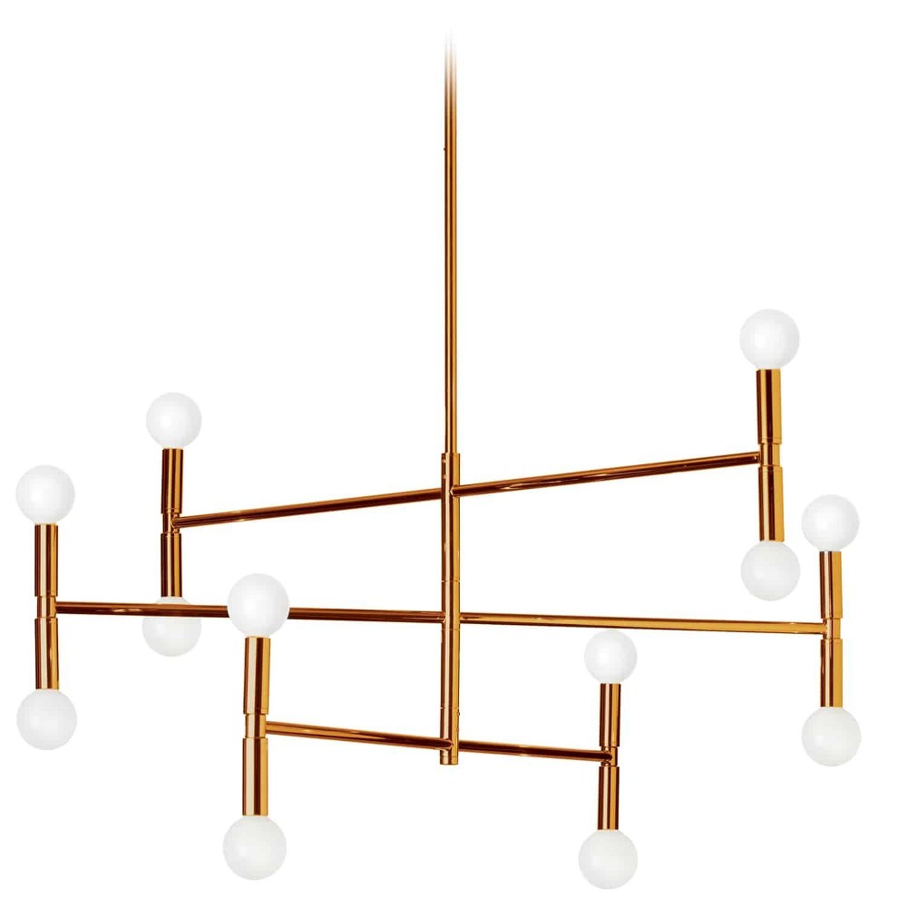 Dainolite-AVA-3012C-VB-Ava - Twelve Light Chandelier Vintage Bronze  Polished Chrome Finish