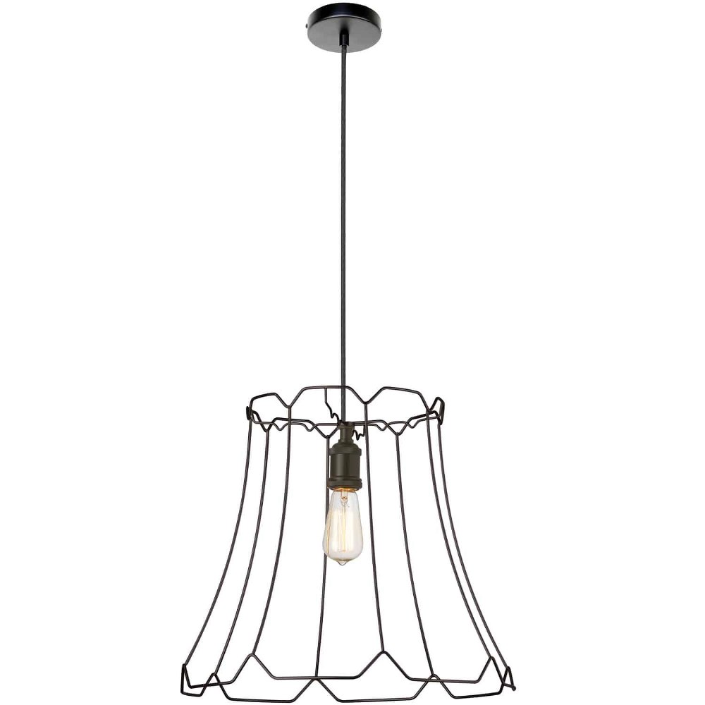 Dainolite-BKO-L-BK-Belenko - One Light Large Pendant Matte Black  Matte Black Finish with Matte Black Shade