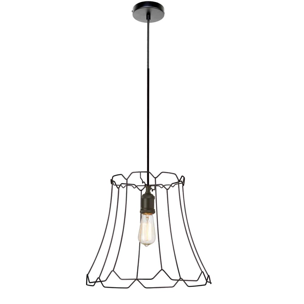 Dainolite-BKO-M-BK-Belenko - One Light Medium Pendant Matte Black  Matte Black Finish with Matte Black Shade