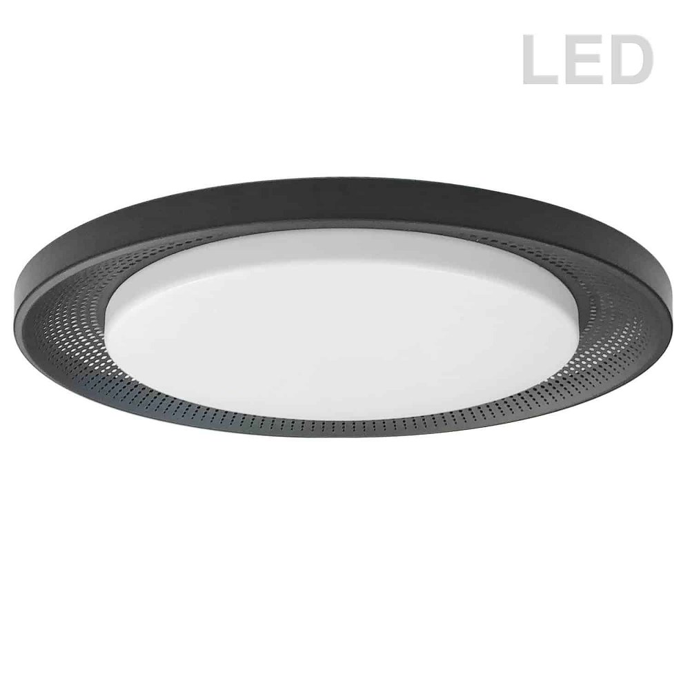 Dainolite-BLL-1730LEDFH-MB-Boullier - 17.38 Inch 30W 1 LED Flush Mount   Matte Black Finish with White Acrylic Glass