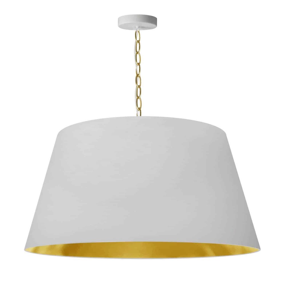 Dainolite-BRY-L-AGB-692-Brynn - 1 Light Large Pendant Aged Brass White/Gold Aged Brass Finish